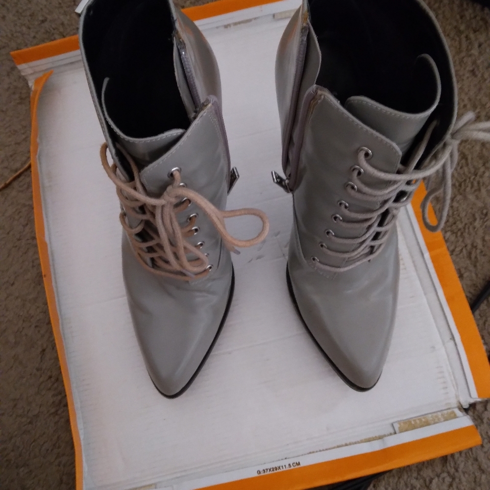 Calvin Klein Gray Granny Boot